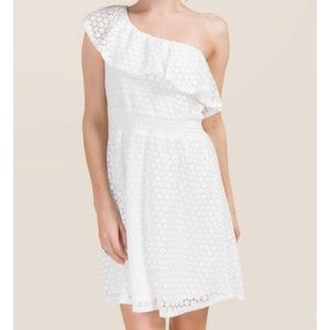 Francesca’s Collection One Shoulder PolkaDot Dress